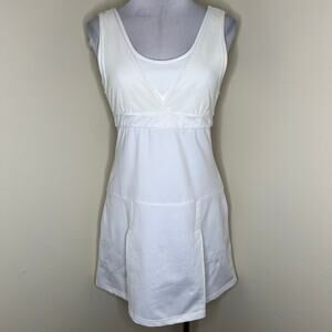 Y2K Athleta Athletic Dress MEDIUM White Tennis Golf Athleisure Scoop Neck Sport